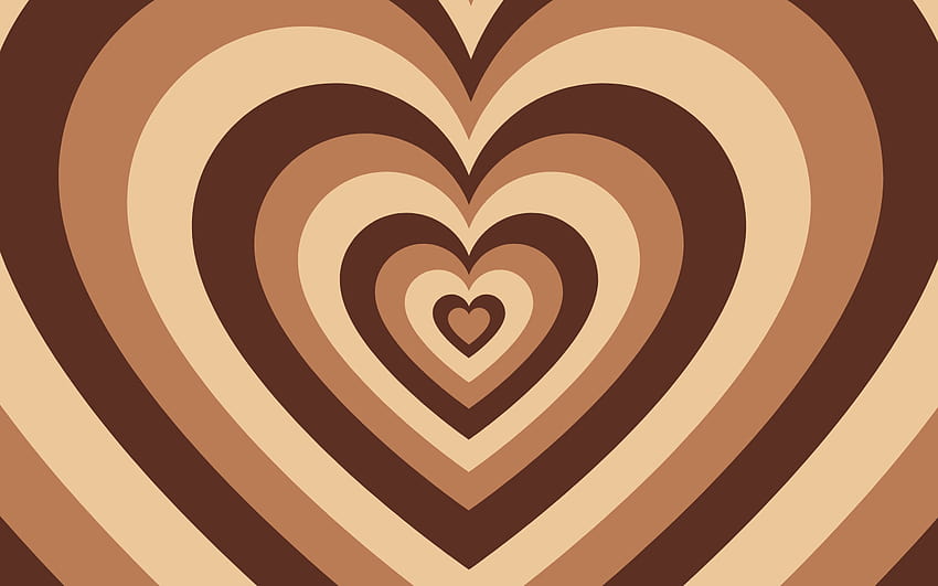 high quality brown heart laptop backgrounds, pc aesthetic brown HD wallpaper