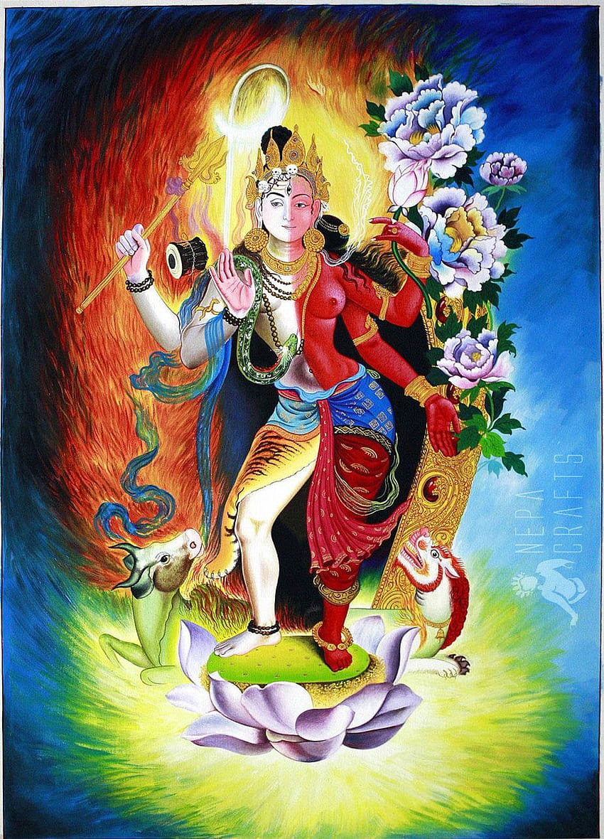 Shiva Parvati paintings, ardhnarishwar HD phone wallpaper | Pxfuel