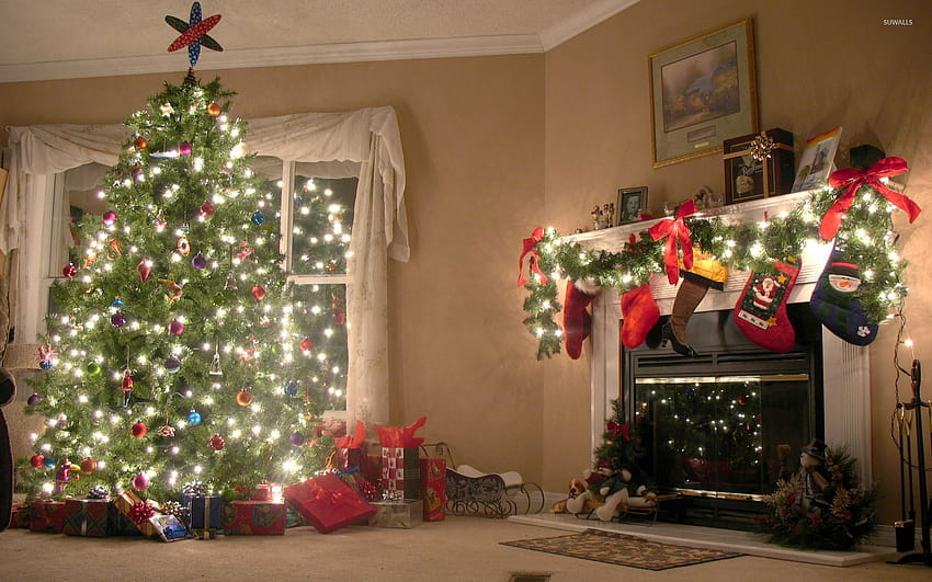Bright White Christmas Tree Lights, christmas white tree lights HD wallpaper