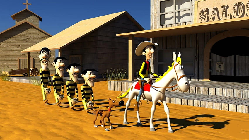 Simply : 3D Lucky Luke cartoons saloon western HD wallpaper