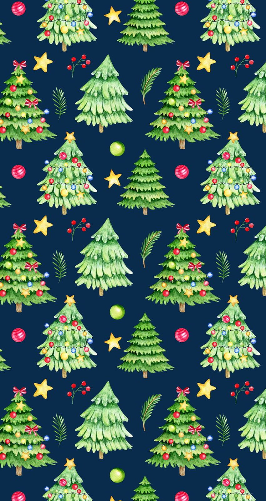 Desenho de papel digital aquarela fofo de Natal Papai Noel Papel de parede de celular HD