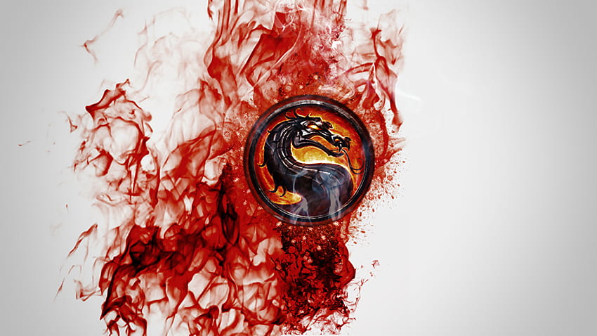 Mortal Kombat smok Blood Logo Emblem gra wideo komputerowa Tapeta HD