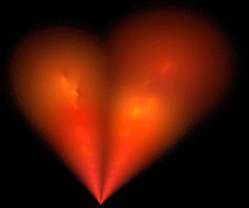 3090709 / computer generated, digital, flame fractal, fractal, glow, heart, love, orange, passion, red, valentine, heart orange HD wallpaper