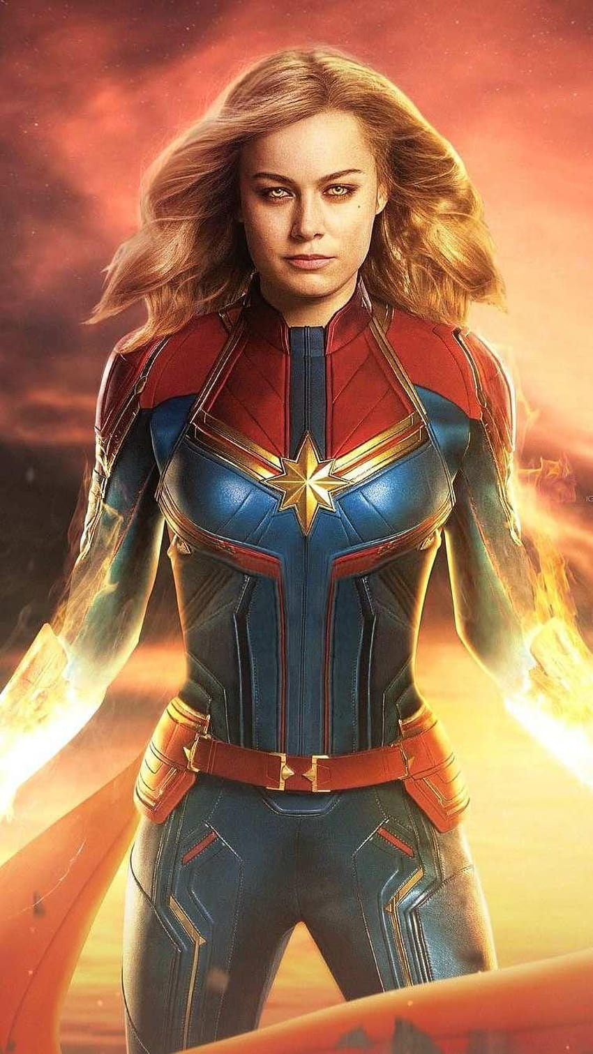 Captain Marvel Brie Larson, Powers iPhone, 아이폰 캡틴 마블 HD 전화 배경 화면