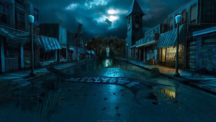 Night Zombies Houses Terror Town Drama Andreas Rocha HD-Hintergrundbild