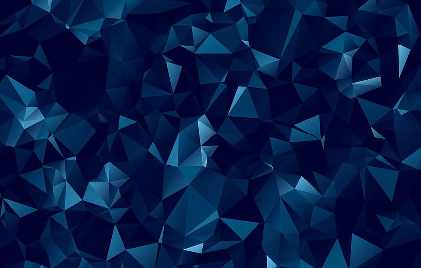 Dark Blue Geometric, blue triangles geometric shapes HD wallpaper