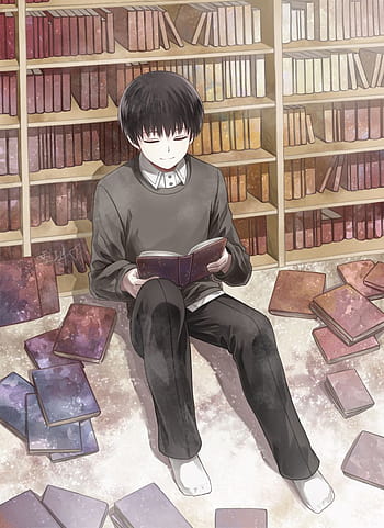 Anime girl reading books by Animeart790 on DeviantArt