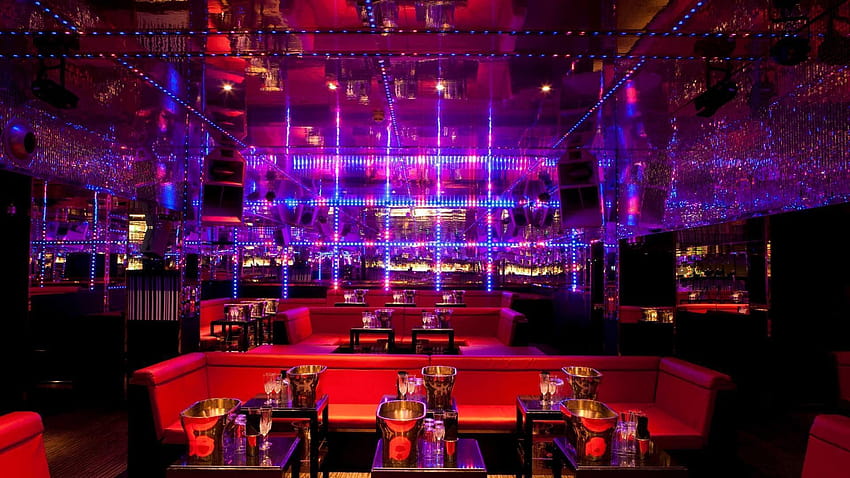 Architecture design bar lighting night club neon lounge HD wallpaper