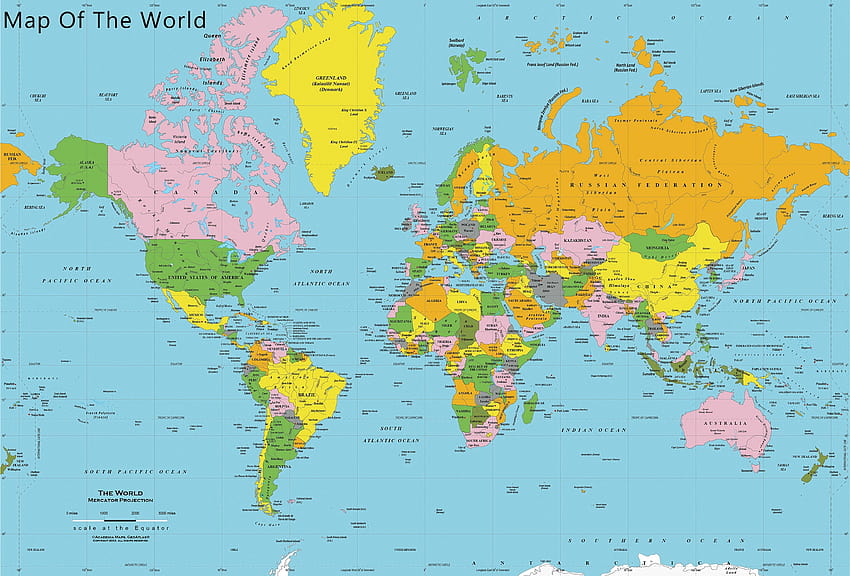 Празна политическа карта на света Свежа карта на света с висока резолюция, политическа карта HD тапет