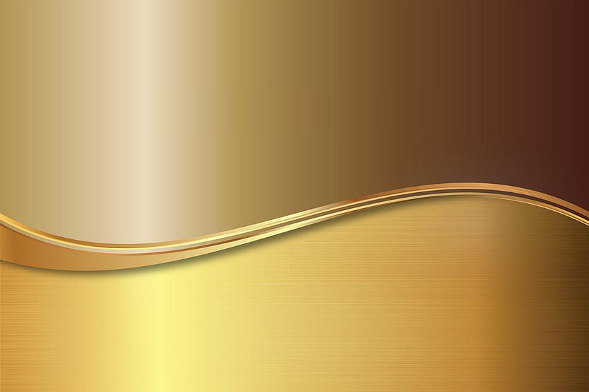 golden steel metal plate gradient vector backgrounds gold, gold background HD wallpaper
