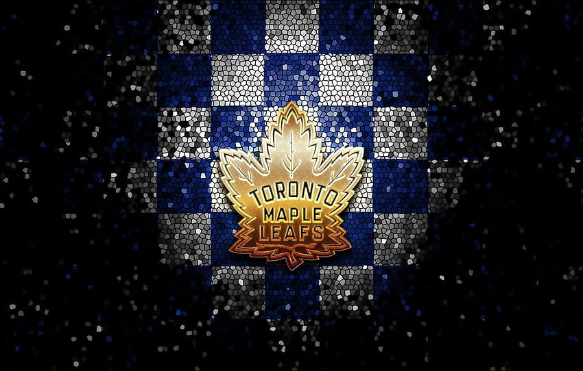 spor, logo, NHL, hokey, parıltı, kareli, Toronto Maple Leafs , bölüm спорт, 2021 toronto maple leafs HD duvar kağıdı