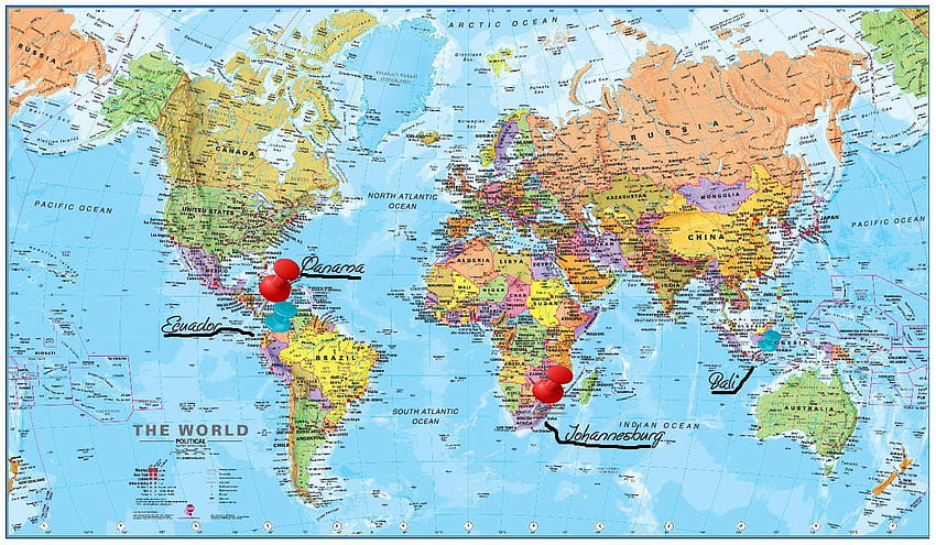 世界地図の国と都市、国を含む世界地図 高画質の壁紙