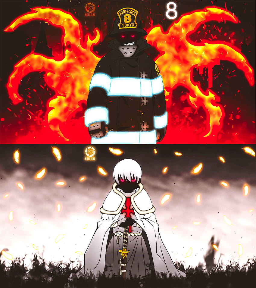 I made these for Shinra and Sho from Fire Force : firebrigade HD phone wallpaper