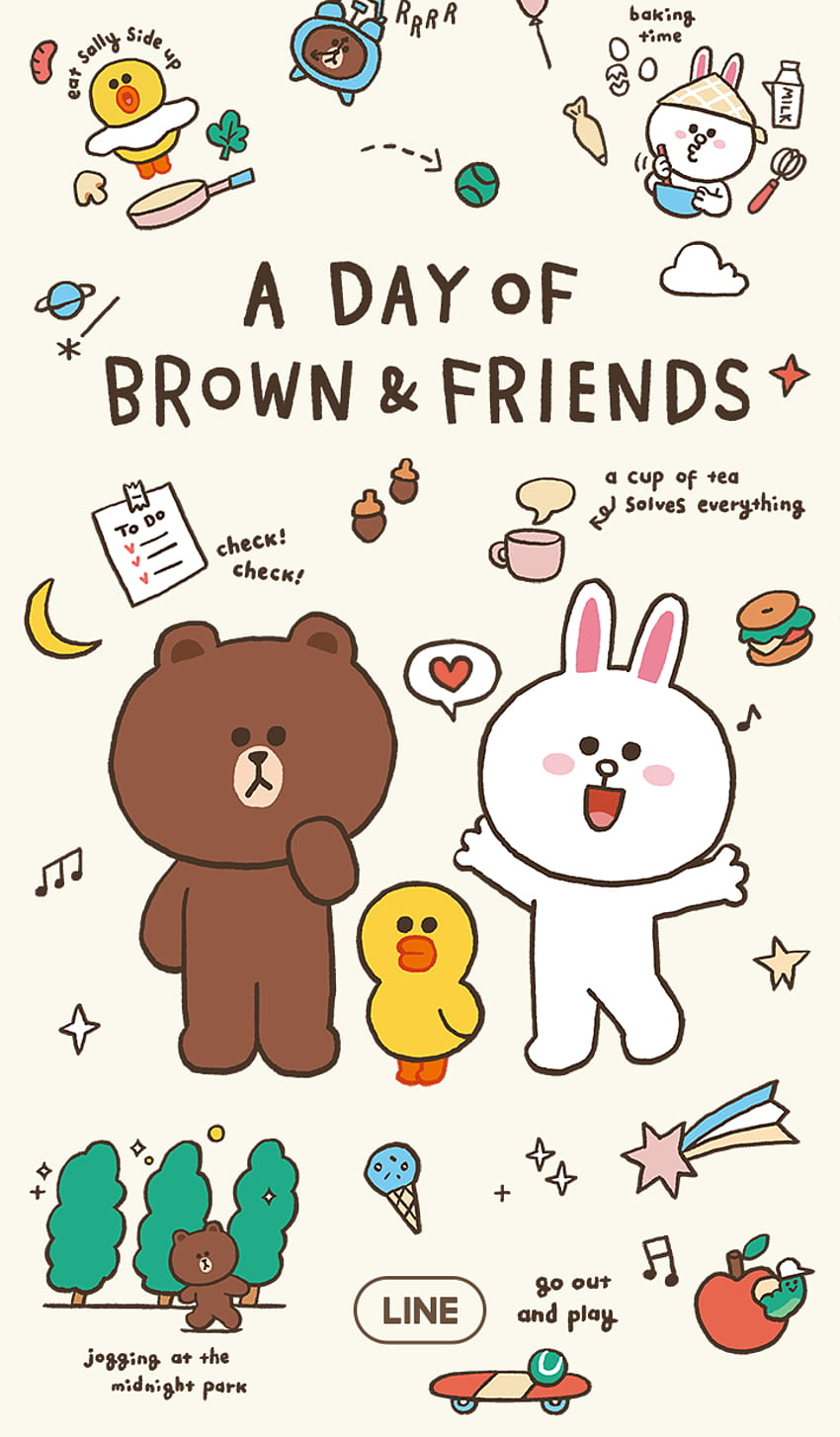 A DAY OF BROWN&FRIENDS, line town HD phone wallpaper