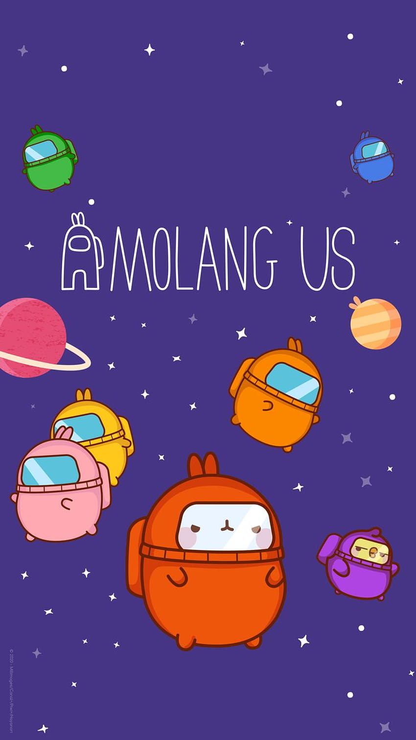 Molang Us Among Us, molang ungu wallpaper ponsel HD