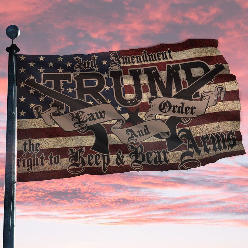 TRUMP 2020 LAW & ORDER 2nd AMENDMENT GUNS FLAG, trump flags HD phone wallpaper