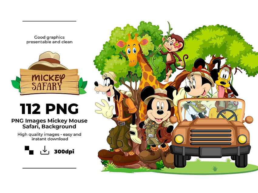 Safari Mickey Mouse Clipart PNG Mickey Safari Mickey HD duvar kağıdı