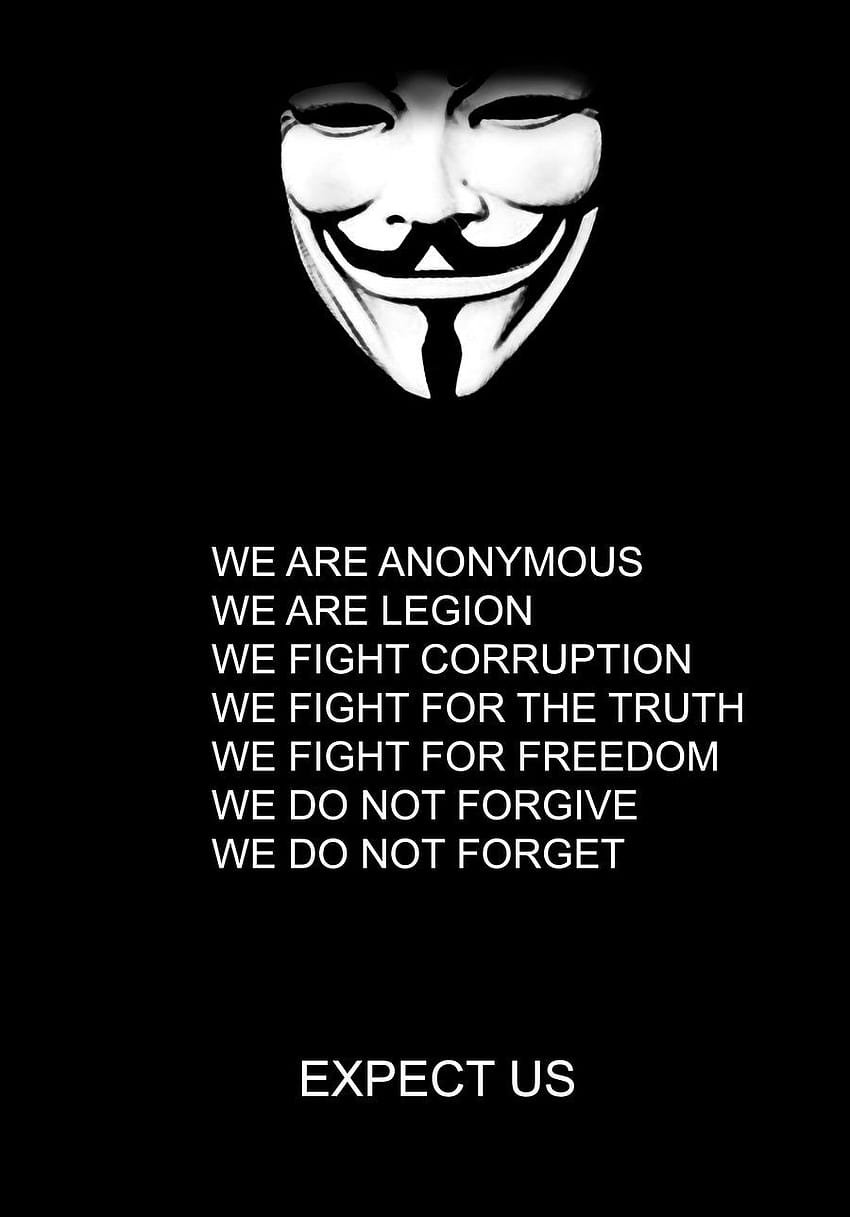 Kutipan Peretas Anonim, kutipan anonim wallpaper ponsel HD