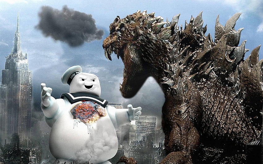 Godzilla VS Stay Puff Marshmallow Man : ก็อดซิลล่า หน้าก็อดซิลล่า วอลล์เปเปอร์ HD