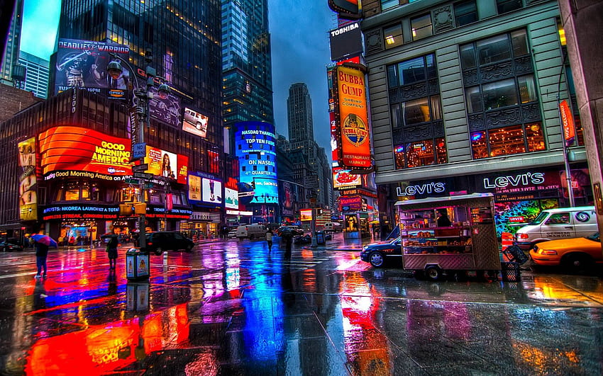 NYC Times Square, new york lights HD wallpaper