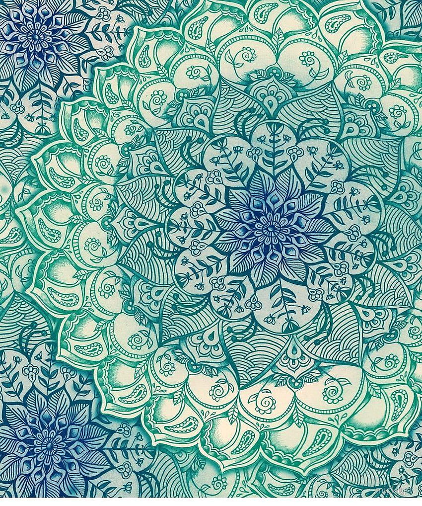 Emerald Doodle by micklyn; avail as art print and many products at, zentangle HD phone wallpaper