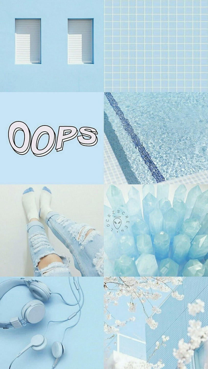 Pastel Blue Aesthetic, blue and beige collages HD phone wallpaper
