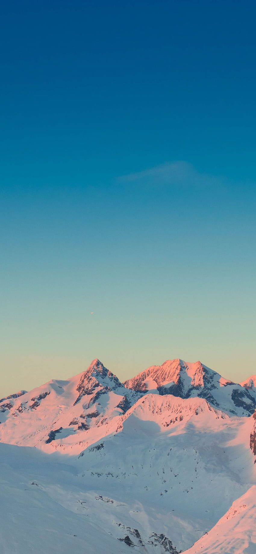 Sunset, horizon, mountains, clean sky, glacier, nature, clean iphone HD phone wallpaper