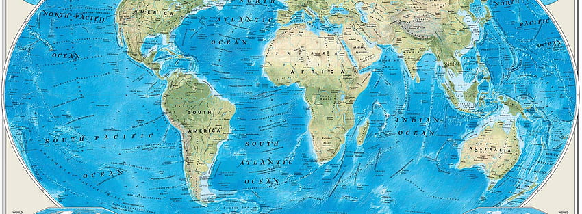 O Mural do Mapa do Mundo Físico, mapa físico do mundo papel de parede HD