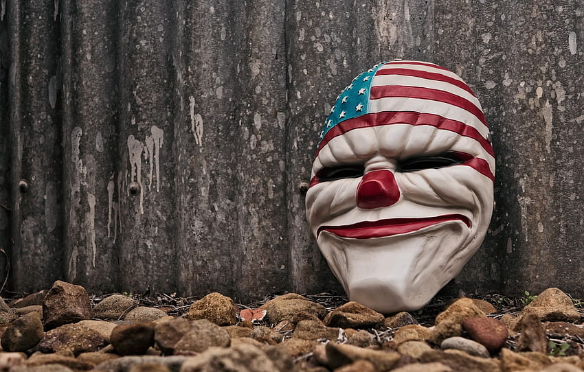 face, clown, mask, evil, USA, America, USA flag , section разное, clown mask HD wallpaper