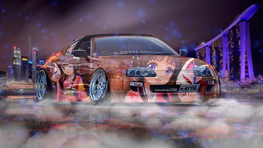 Toyota Supra JDM Tuning N, супра аниме HD тапет