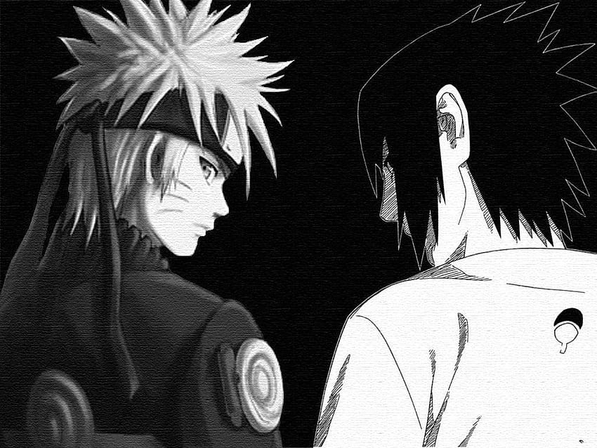 Naruto e sasuke desenho preto e branco