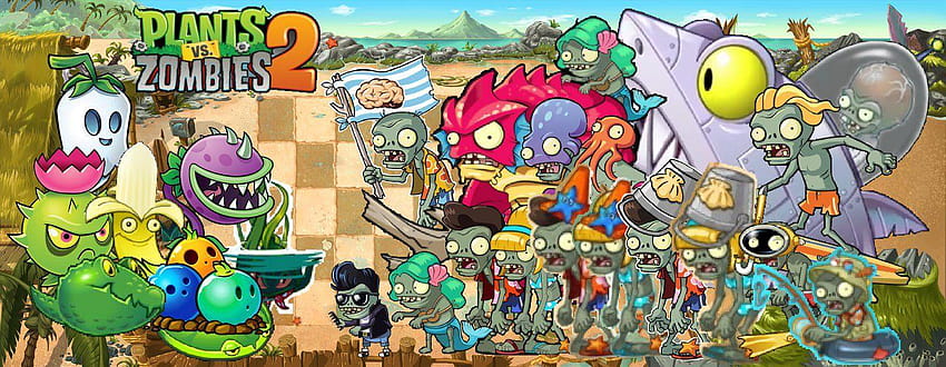 Plants vs Zombies 2 Big Wave Beach by grapherFerd, plants vs zombies 2 its about time HD wallpaper