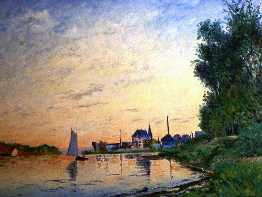 Claude Monet Landscape Painting HD wallpaper