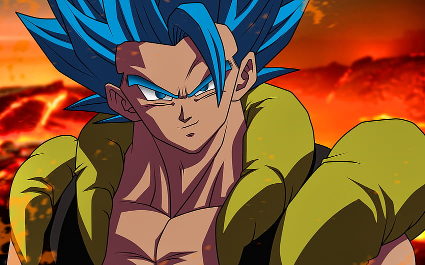 Gogeta Super Saiyan Blue, DBS, artwork, Dragon Ball Super, Dragon Ball Z, DBZ dengan resolusi 3840x2400. Kualitas tinggi Wallpaper HD