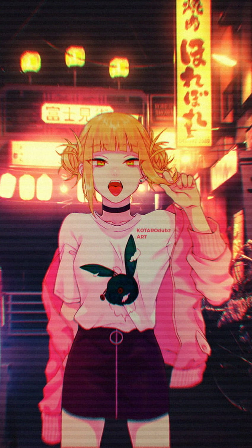 Anime , anime girls, simple, simple background, glitch art, VHS • For ...