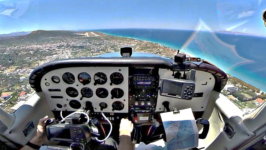 Cessna 172 Ferry Flight Larnaca para Rhodes Intl, cabine do cessna papel de parede HD