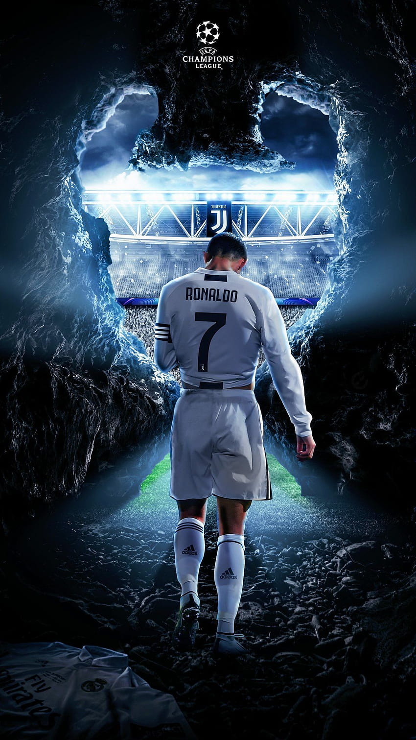 4 Cristiano Ronaldo Mit UCL Trophy, Ronaldo Champions League HD-Handy-Hintergrundbild