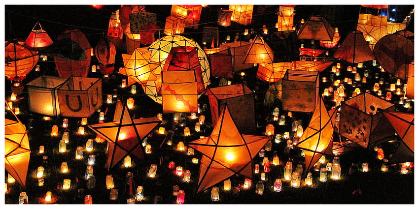 : lighting, lantern, ART, fete, tradition, event, night, mid autumn festival 4055x2028 HD wallpaper
