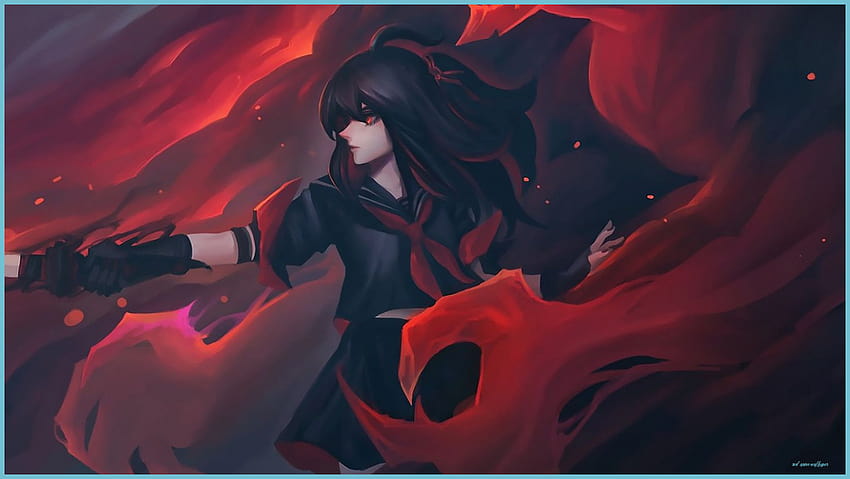 Anime Red 9K, anime red dark HD wallpaper