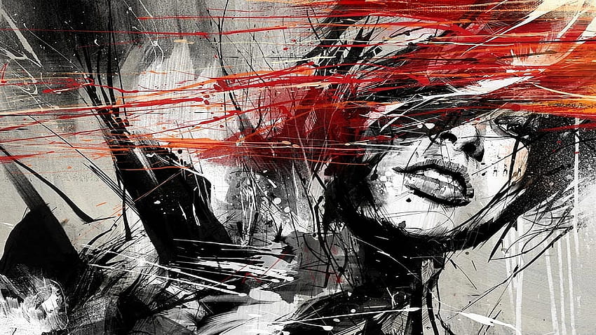 530093 3840x2160 Woman, Abstract JPG, abstract women painting HD ...