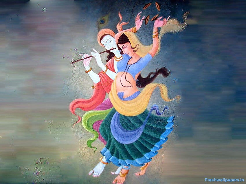 Radha Krishna Love, anime de krishna en dibujos animados fondo de pantalla