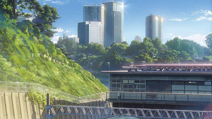 Anime Backgrounds Art on Twitter:, makoto shinkai background HD wallpaper