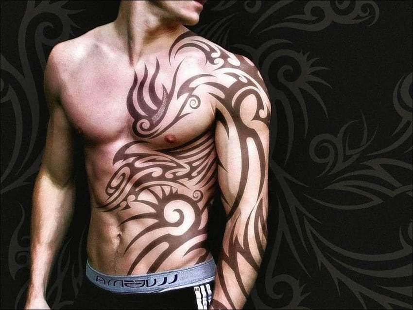 Body Tattoo For Man Fabelhafte Ganzkörper-Mann-Tätowierung HD-Hintergrundbild