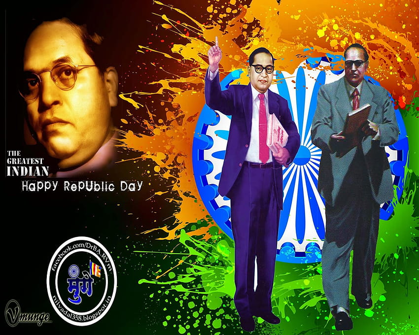 Dzień Republiki Ojciec Konstytucji Indii Dr.Babasaheb Ambedkar Szczęśliwego dnia Republiki Dr BR Bhimrao Ramji Babasaheb Ambedkar Tapeta HD