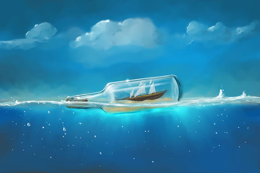 Fantasy Ship Ultra, kirim dalam botol Wallpaper HD