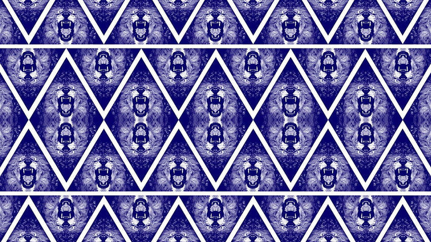 Bandana bleu motif triangle de lion haute résolution par Fond d'écran HD