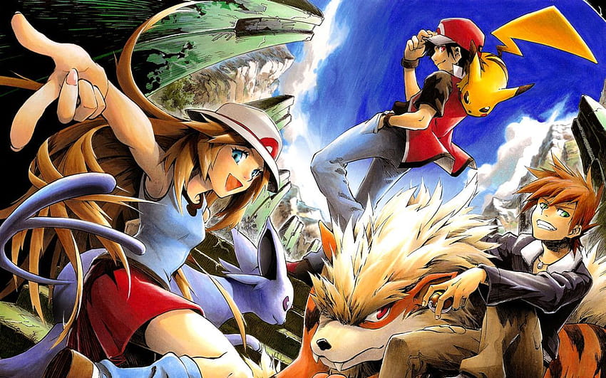 Red Pokemon Group, pokemon red and blue HD wallpaper