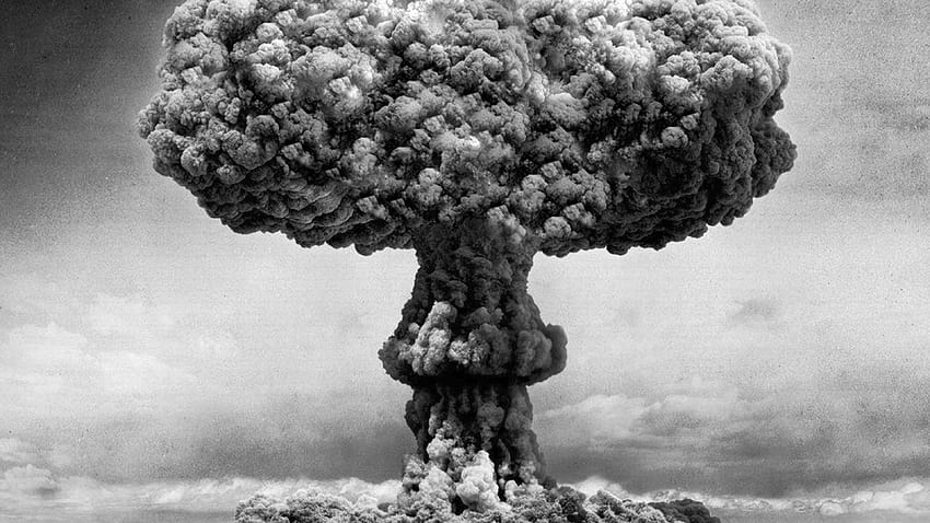 Bomba atômica Ultra preto e branco papel de parede HD