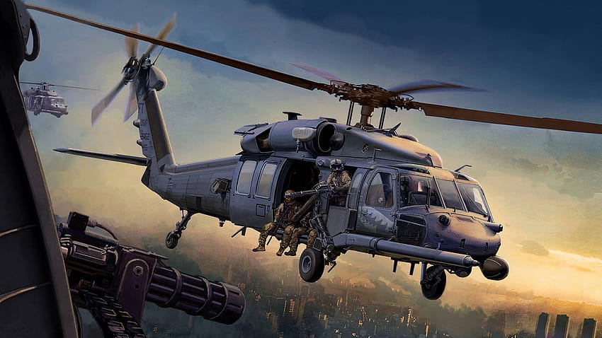 helicóptero, Sikorsky, HH, helicóptero blackhawk papel de parede HD
