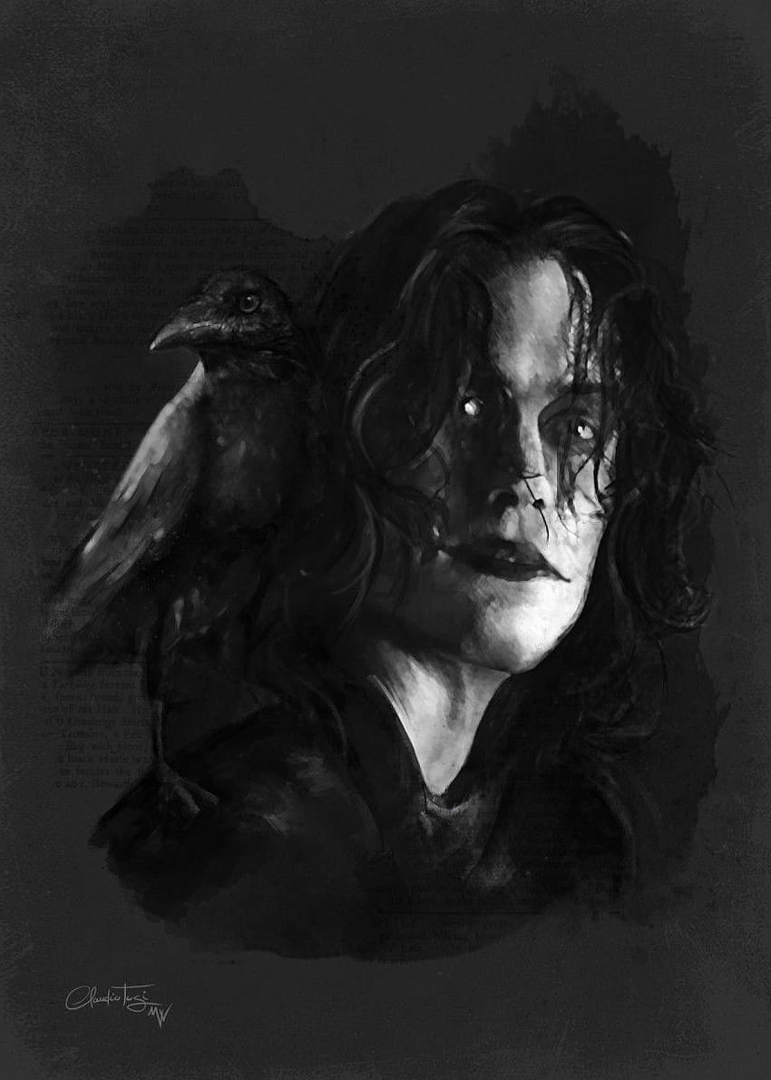 Poster Eric Draven The Crow oleh Claudio Tosi wallpaper ponsel HD